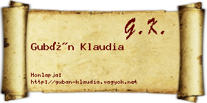 Gubán Klaudia névjegykártya