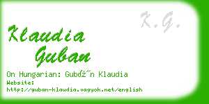 klaudia guban business card